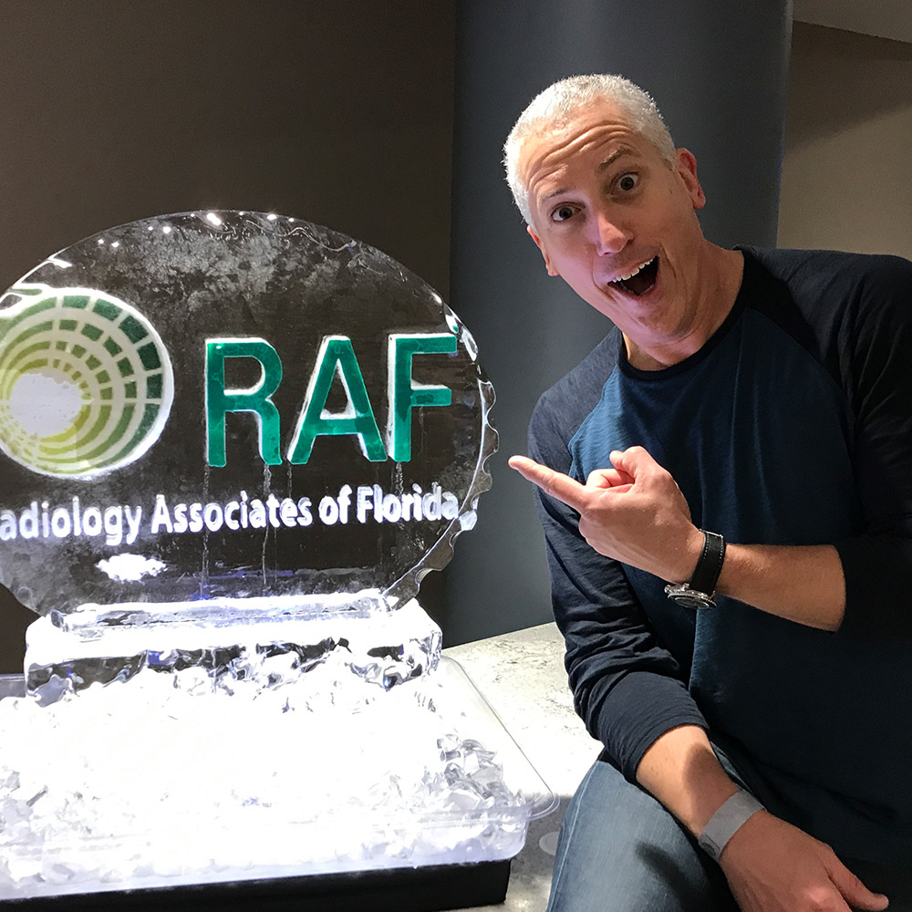 RAF doctor with ice sculpture
